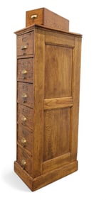 Oak 6 Drawer File Cabinet
