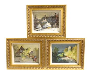 Signed Enzorek - 3 Oils on Canvas