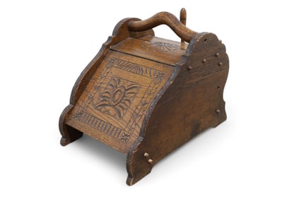 Antique Oak Coal Scuttle