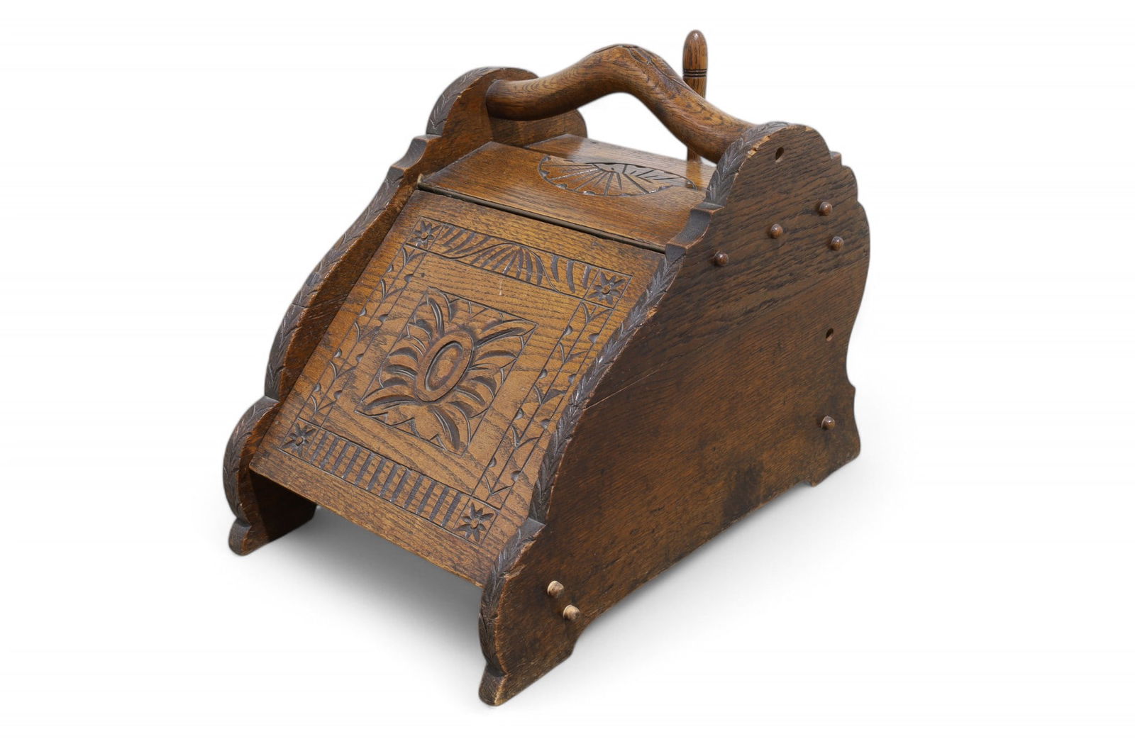Antique Oak Coal Scuttle (1 of 8)