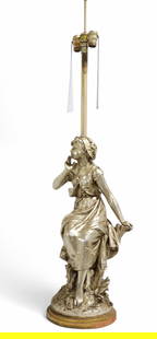 Marbro Lamp Company Figural Lamp: A Marbro Lamp Company figural plaster lamp Dimensions:51x11