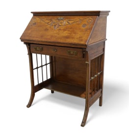 Oak Slat Front Desk