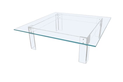 Lucite & Glass Coffee Table