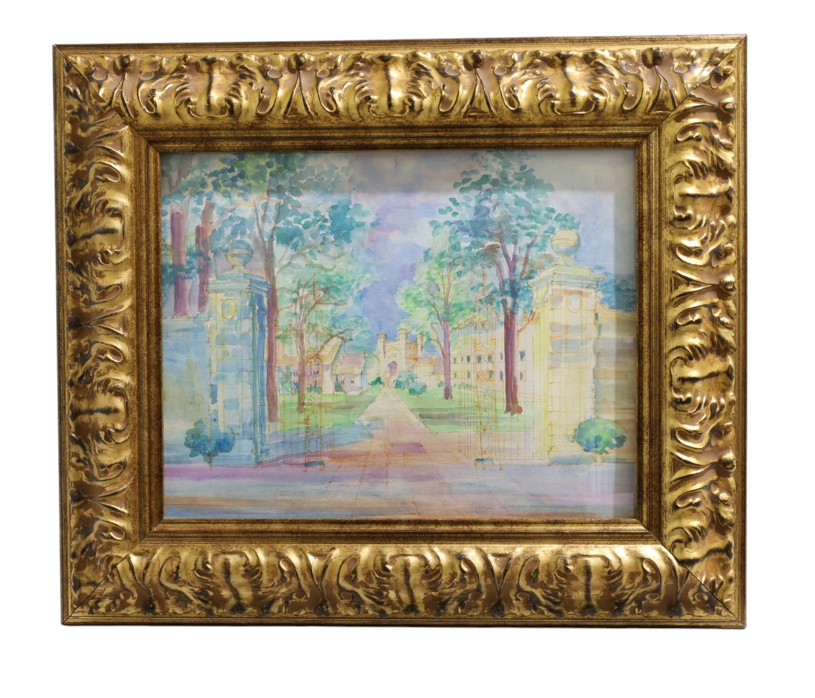 "The Gate to Princeton University" Watercolor: "The Gate to Princeton University" watercolor Dimensions:17.5x20.5