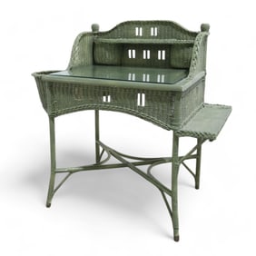 Painted Wicker Desk
