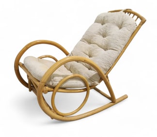 Albini Style Bamboo & Rattan Rocker