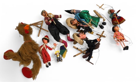 Assorted Vintage  Marionette Puppets - 9