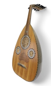 Vintage Inlaid Wood Oud