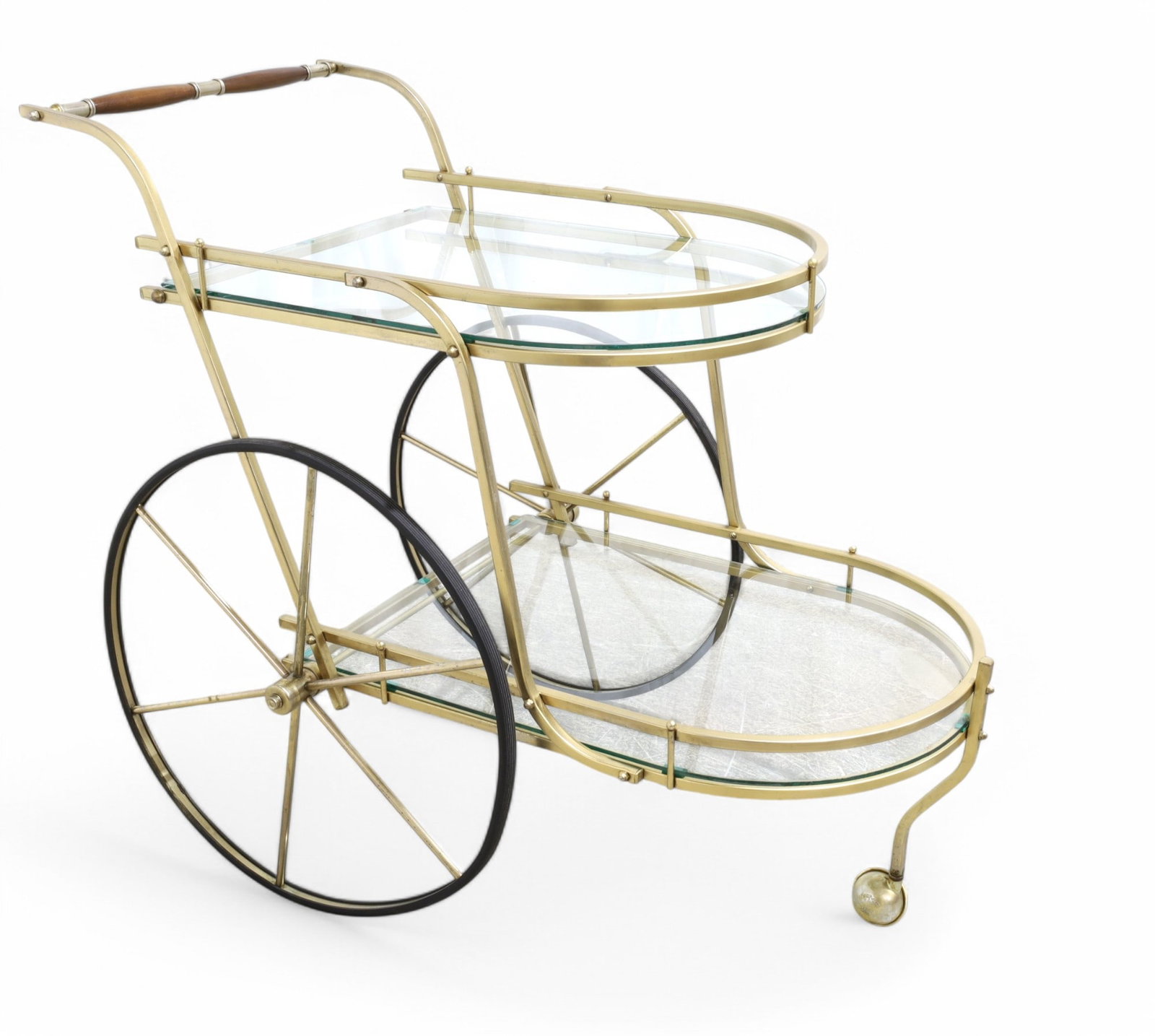 Hollywood Regency Brass Tone Bar Cart (1 of 8)