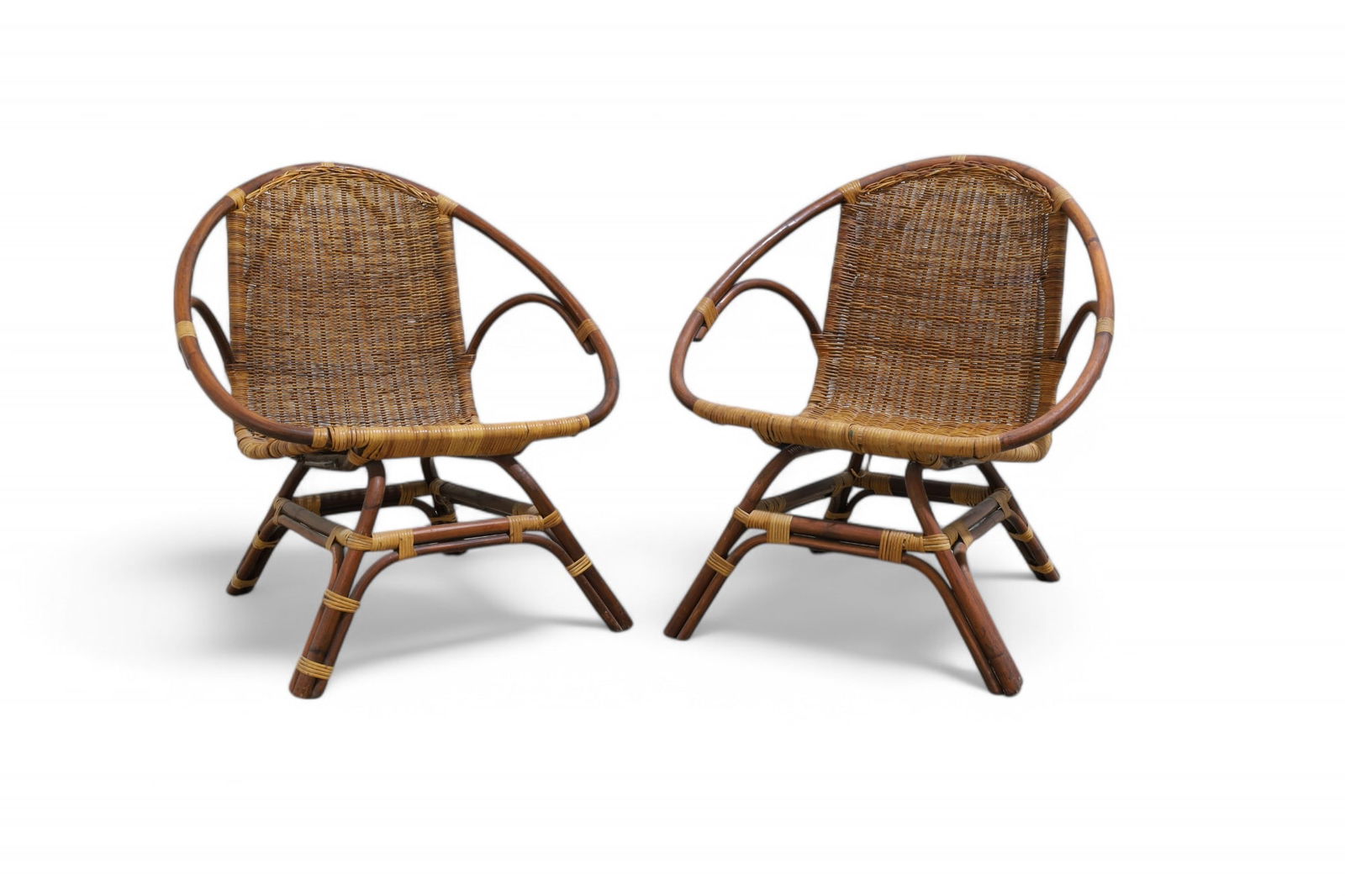 Bamboo & Wicker Vintage Chairs - Pair (1 of 15)