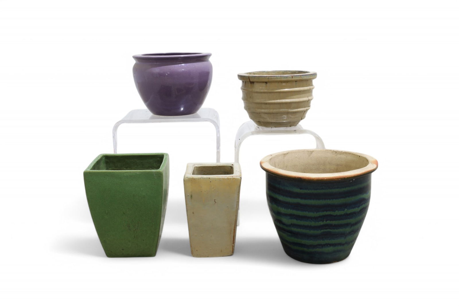 Glazed Pottery Planters - 5 (1 of 9)