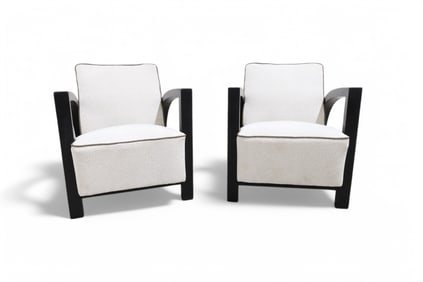 Arched Arm Lounge Chairs - Pair