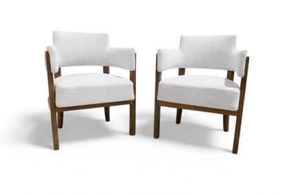 Prague Art Deco Barrel Chairs - Pair