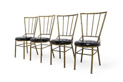 Italian Brass Bamboo Chairs - 4