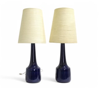Blue Glazed Danish Lamps