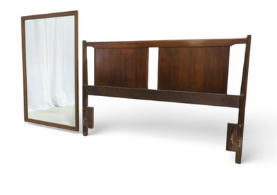Stanley Walnut Mirror & Headboard