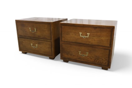 Henredon Artefacts Walnut End Stands - Pair
