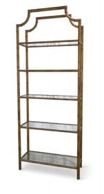 Gilt Metal Faux Bamboo Etagere