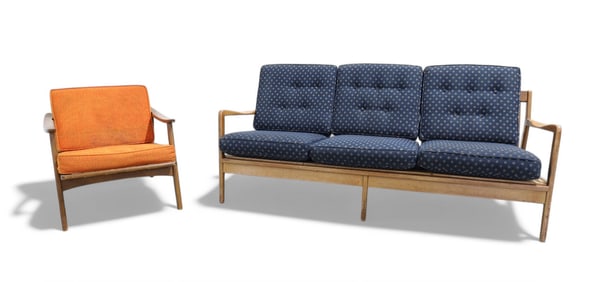Sculpted Arm Sofa and Lounge Chair