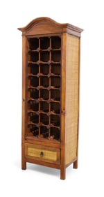 Rattan &  Wood  Wine Rack