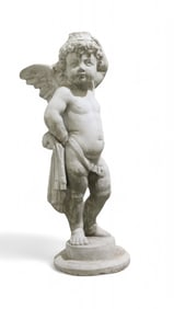 Cement Cherub Garden Statue