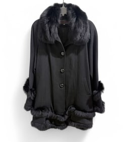 Kelli Kouri Cashmere Fur Trimmed Coat