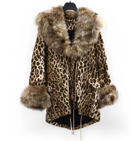 Elizabeth & James Leopard Fur Coat