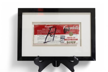 Signed Andy Warhol Campbells Soup Label