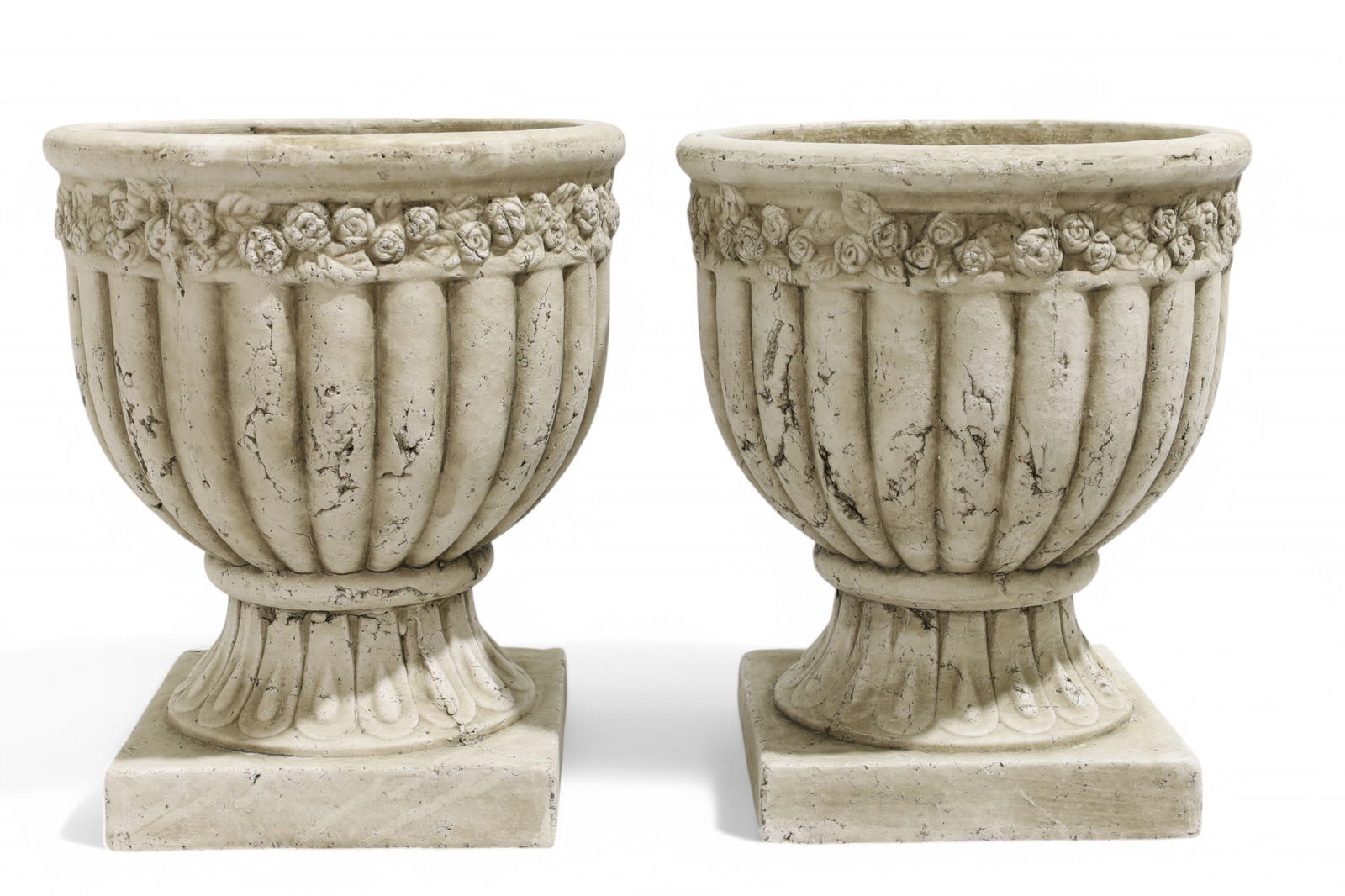 Pottery Urn Planters - Pair (1 of 5)