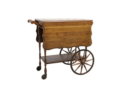 Walnut Rolling Tea Cart