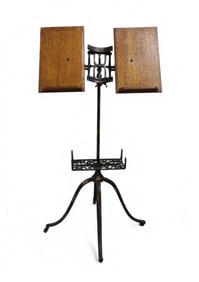 Victorian Oak & iron Music Stand