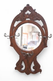 Victorian Oak Entry Mirror