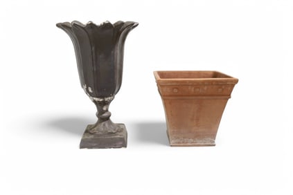 Terra Cotta Planter & Plaster Urn