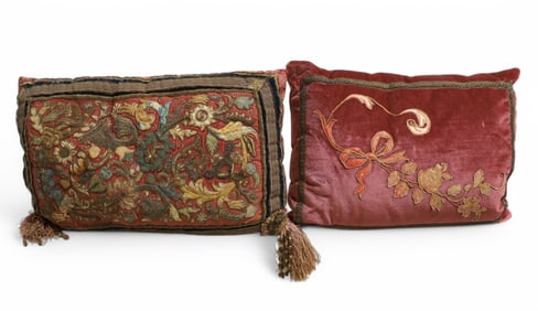 Victorian Embroidered Pillows - 2