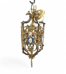 Polychrome Gilt Iron Fixture