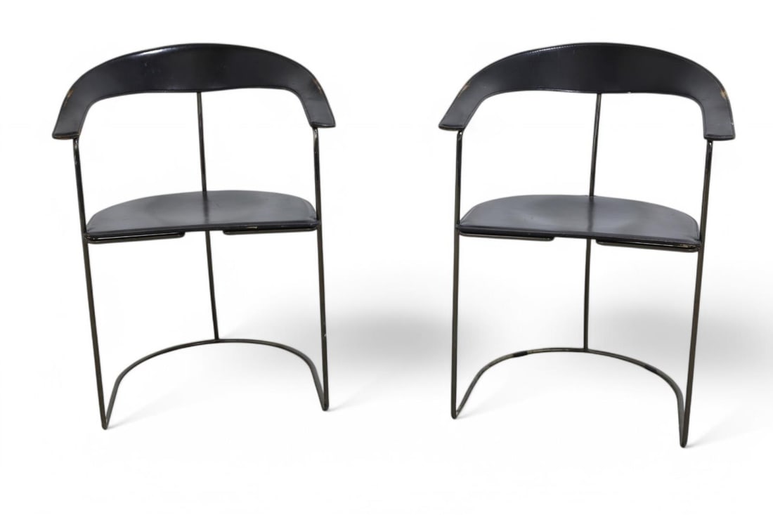 Arben Italian Leather Arm Chairs - Pair (1 of 12)