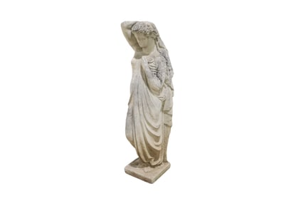 51"Figural Cement Outdoor Statue of Woman