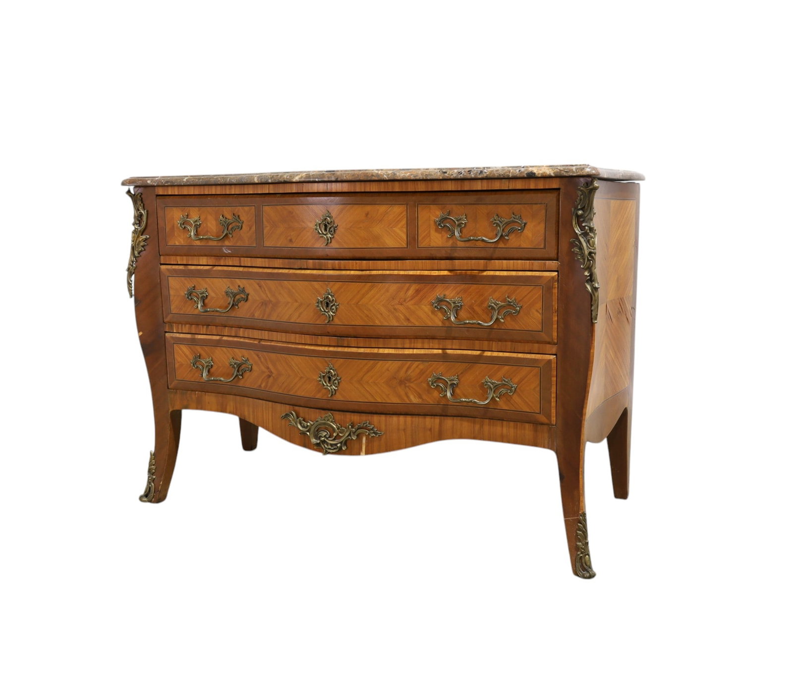 French Antique Serpentine Marble Top Dresser: A French antique serpentine marble top dresser Dimensions:34x49x21