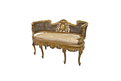 French Gold Leaf Love Seat