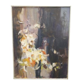 Mid Century Abstract Oil on Canvas