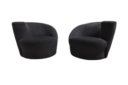 Weiman Nautilus Swivel Chairs - Pair