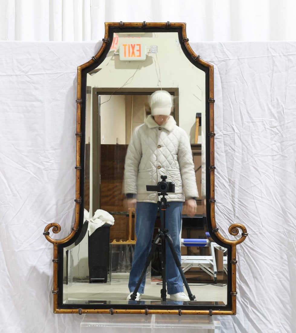 Faux Bamboo Pagoda Top Iron Mirror (1 of 5)