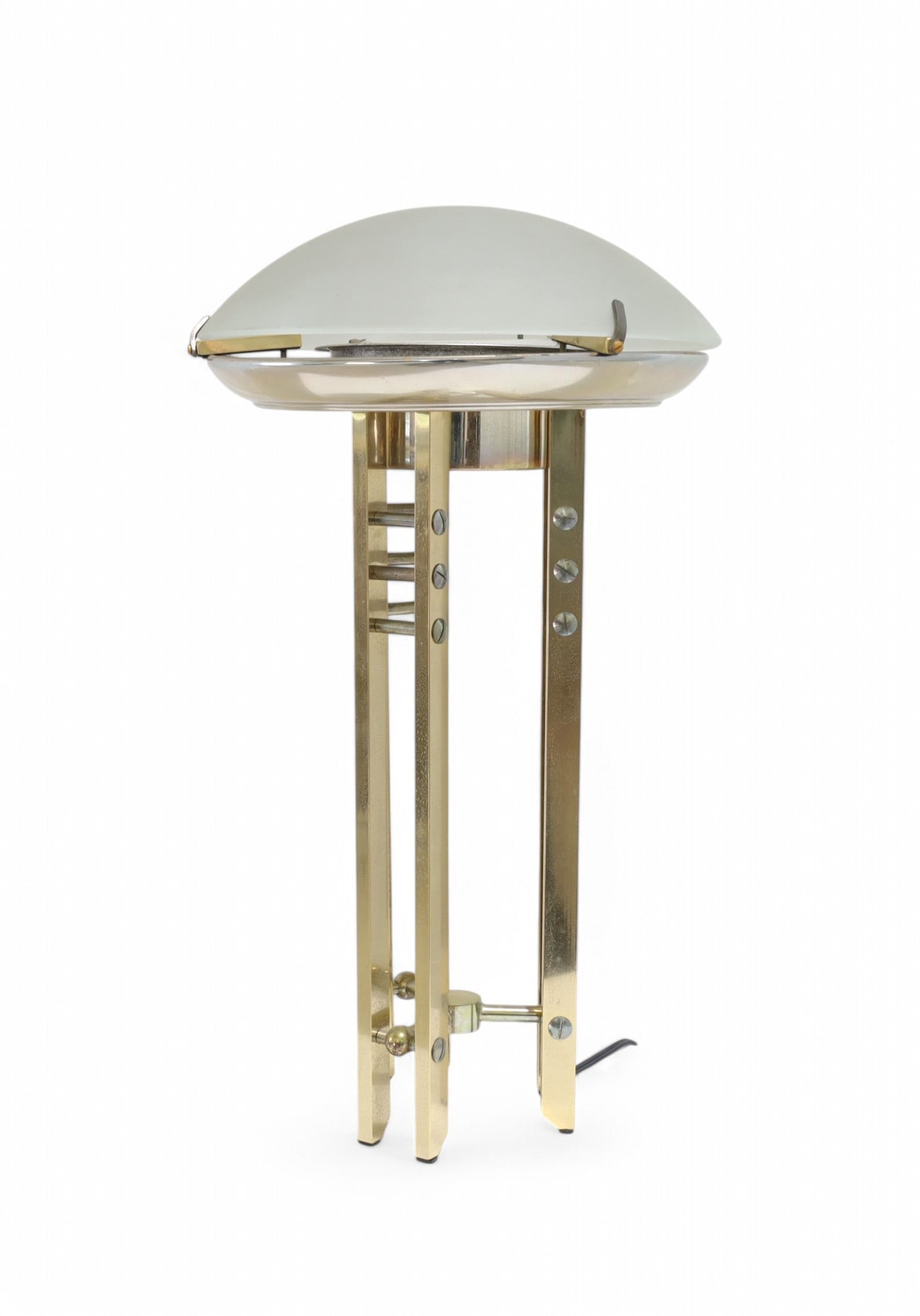 Italian Saturn Lamp: An Italian saturn table lamp with frosted glass shade Dimensions:21x12