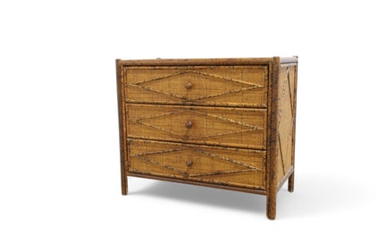 Bloomingdales 3 Drawer Rattan Chest