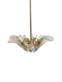 Italian Brass & Murano Glass Chandelier