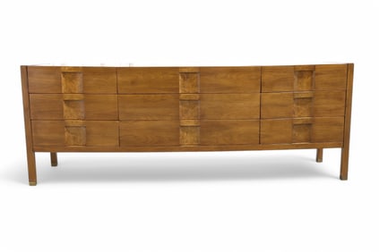 Lane Mid Century Walnut Long Dresser