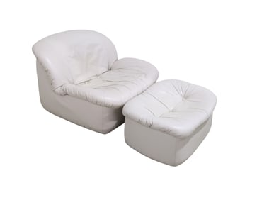 Burris Leather Chair & Ottoman