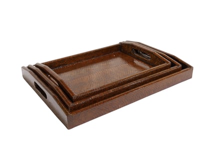 3 Graduated Cobra Skin Trays - 3
