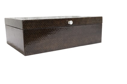 Brown Snakeskin Covered Box