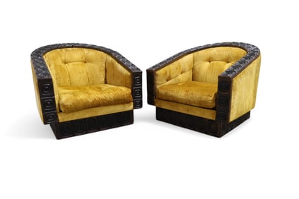 Witco Tiki Swivel Chairs - Pair